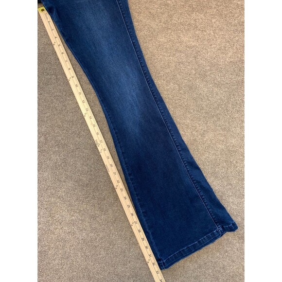 Dear John Rocket Flare Jeans 27 Low Rise Bootcut Whiskered Stretch Y2K Denim - Picture 6 of 9